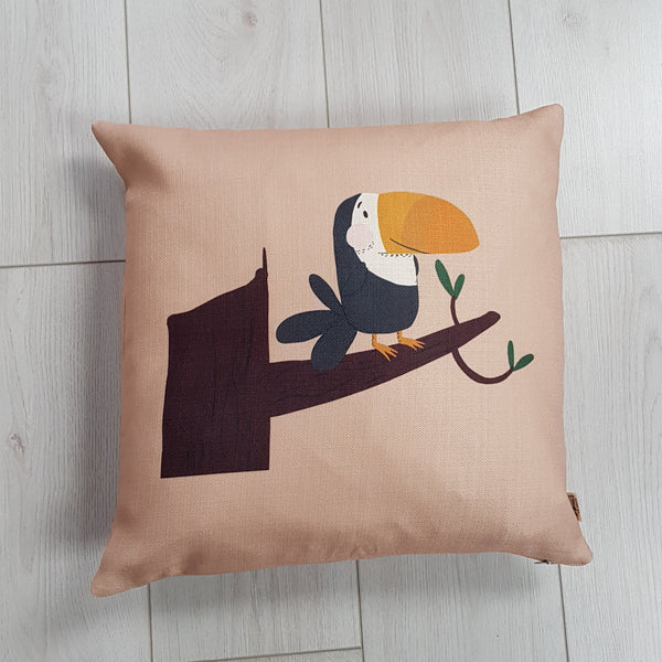 Tropical cushion, jungle cushion, animal cushion, bird cushion