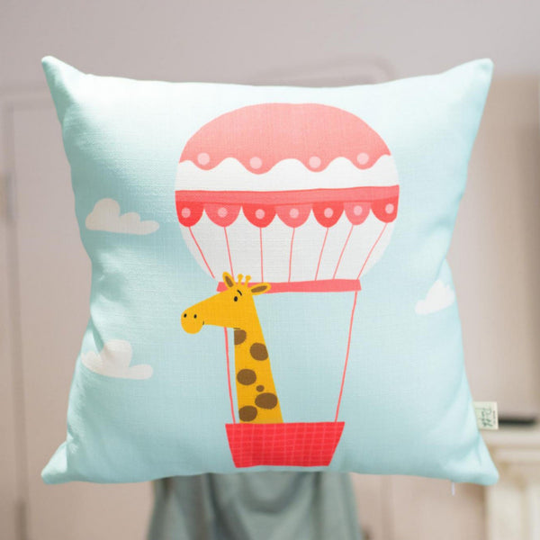 Giraffe gifts, giraffe nursery, hot air balloon nursery, cloud nursery, giraffe cushion cover, giraffe throw pillow, giraffe throw pillow cover