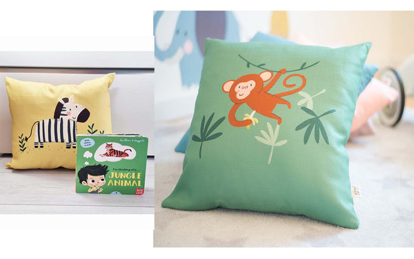 Mikey the Monkey Green Throw Pillow & Optional Filling |  Kids Gift Idea