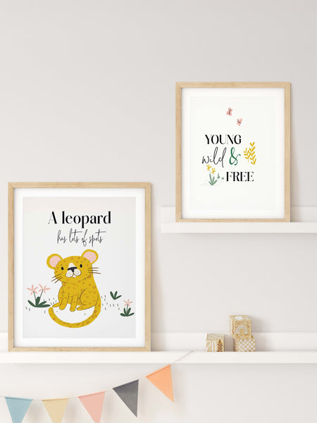 Leopard Art Print for Baby Nursery or Childrens Bedroom