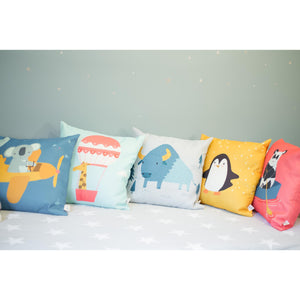 Adventure Animals Home Decor Cushion Covers for Baby Nursery, Children’s Room, Toddler Bedroom, Reading Corner, Reading Nook or Kids Playroom