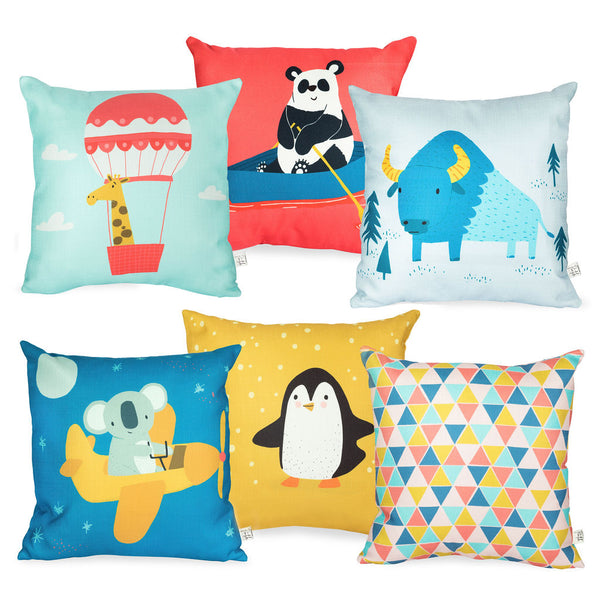 Adventure Animals Home Decor Cushion Covers for Baby Nursery |  Kids Gift Idea