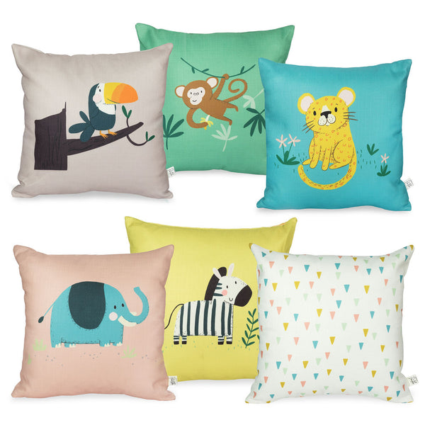 Jungle Animals Cushion Covers & Optional Filling |  Kids Gift Idea