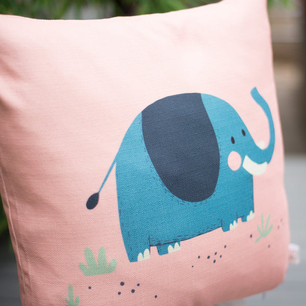 Elephant Pink Home Decor Cushion Cover for Baby Nursery, Children’s Room or Playroom Throw Pillow