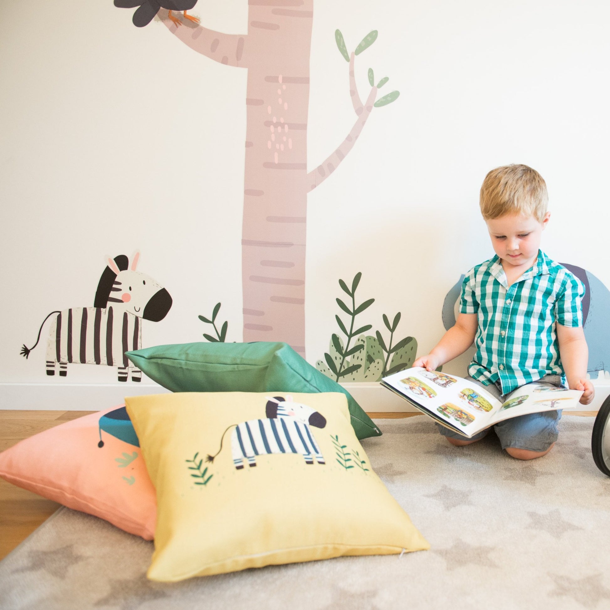 Kids playroom wall interior decor 