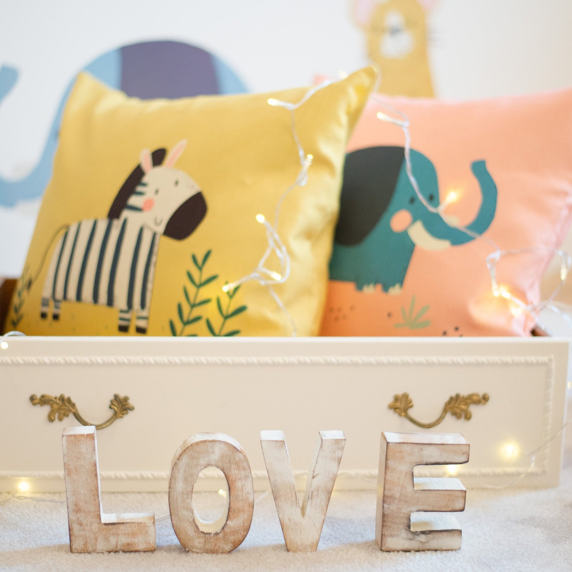 Elephant Pink Home Decor Cushion Cover for Baby Nursery, Children’s Room or Playroom Throw Pillow