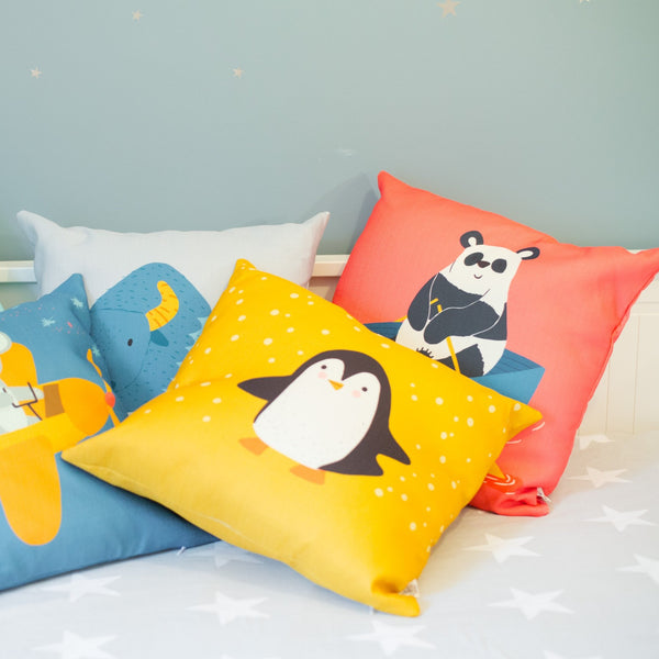 Pam Panda Cushion Cover and Optional Inner Filling |  Kids Gift Idea