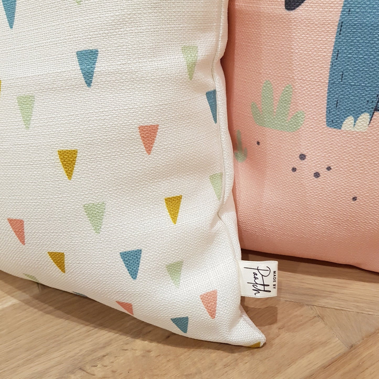 Floating Triangles Home Cushion Covers for Bedroom Interiors, Kids Room, Cotton Square for Sofa Throw Pillow Case