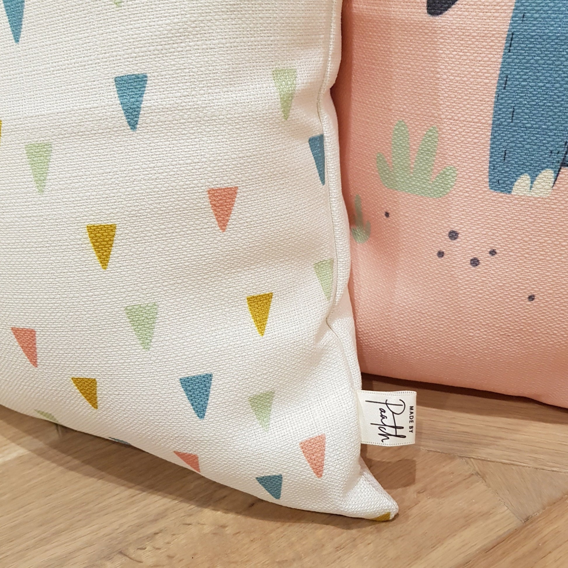 Floating Triangles Home Cushion Covers for Bedroom Interiors, Kids Room, Cotton Square for Sofa Throw Pillow Case