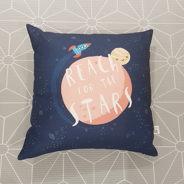 Reach for the stars, navy blue scatter pillow cover, navy cushion cover, stars cushion