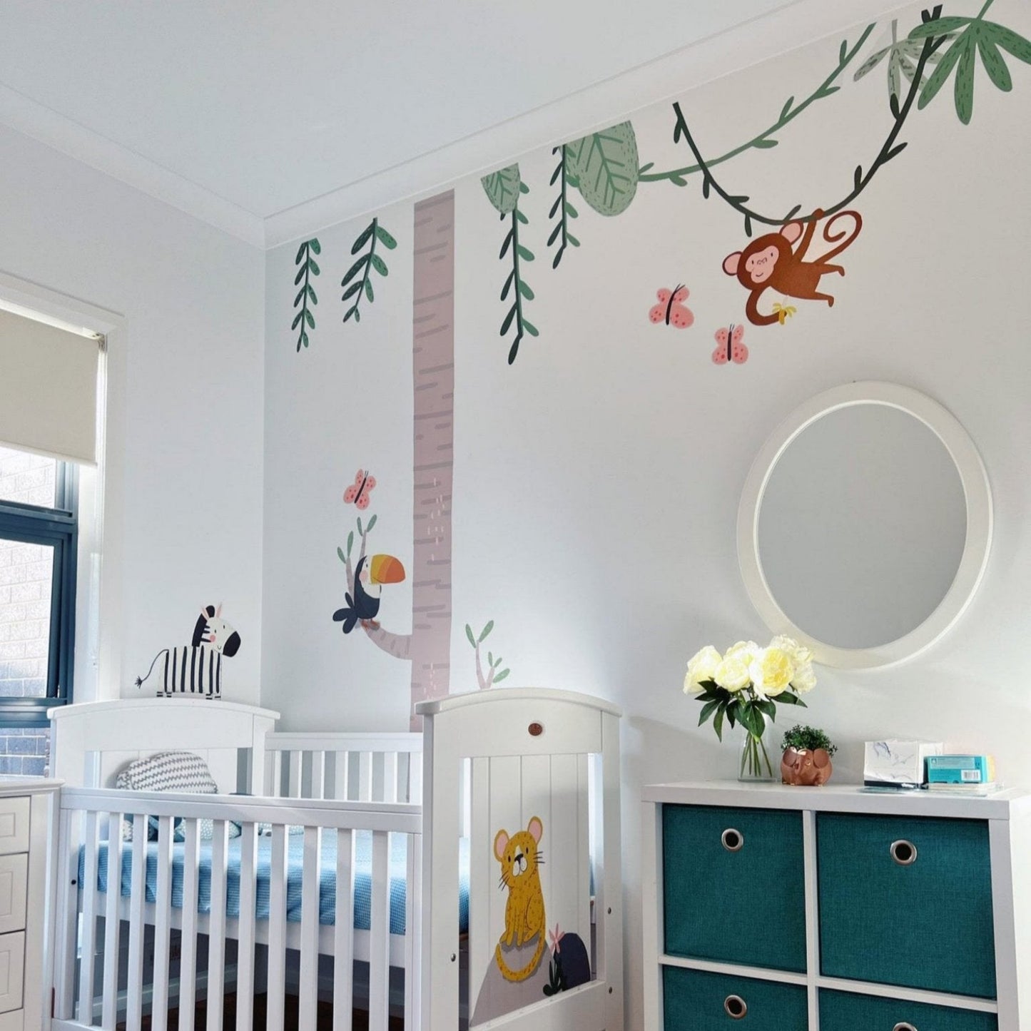 Large Jungle Wall Stickers for Nursery | Safari-Themed Vinyl Decals | Perfect for Baby Room Décor | Full wall effect