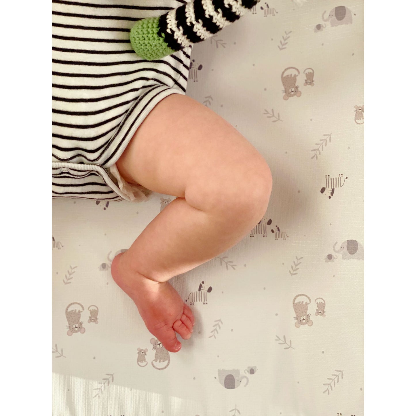 Jungle Safari Baby Changing Mat | Anti-Roll Design with Safari Animal Print | Wedge Mat | Raised Sides