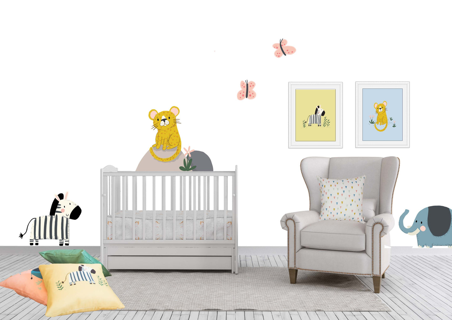 Large Jungle Wall Stickers for Nursery | Safari-Themed Vinyl Decals | Perfect for Baby Room Décor | Full wall effect