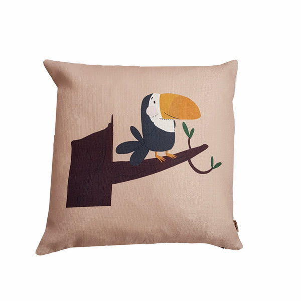 Bird pillow, bird cushion, beige cushion, home decor