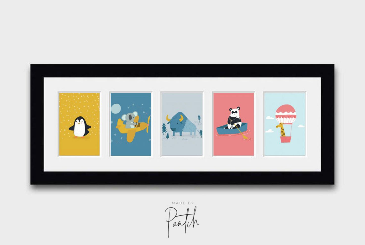 playroom wall art, animal art prints, multi print frame, multi picture frames, multi photo art, 