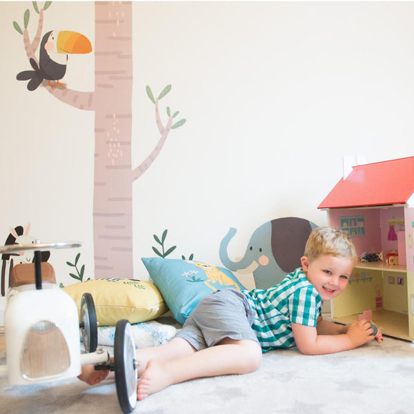 Children's Playroom Wall Decor Jungle Themed Stickers 