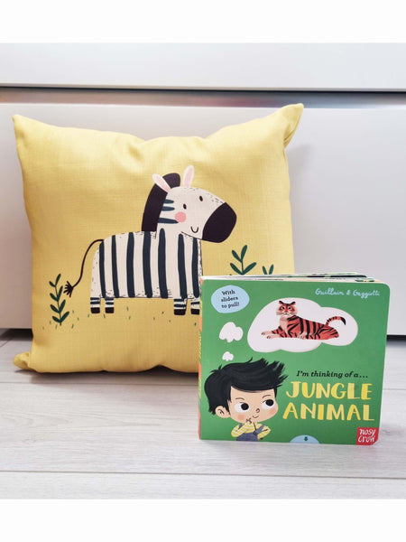 Zora Zebra Yellow Throw Pillow | Young, Wild & Free Range |  Kids Gift Idea