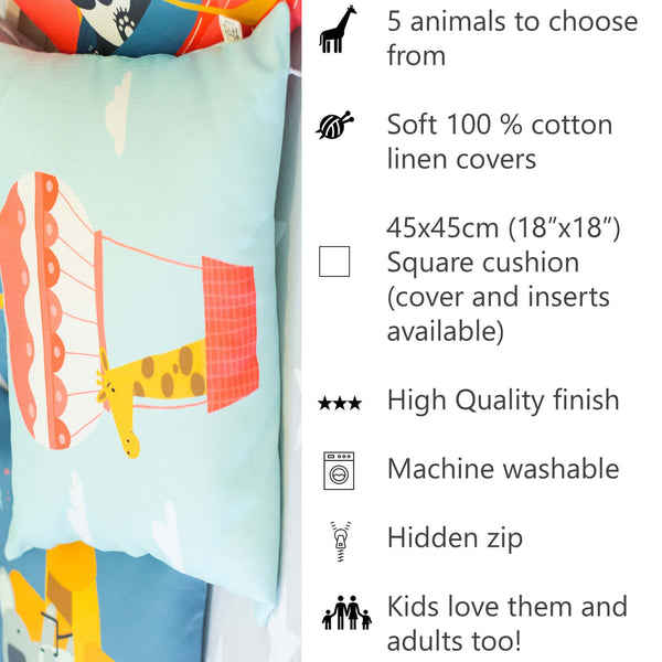 Pam Panda Cushion Cover and Optional Inner Filling |  Kids Gift Idea