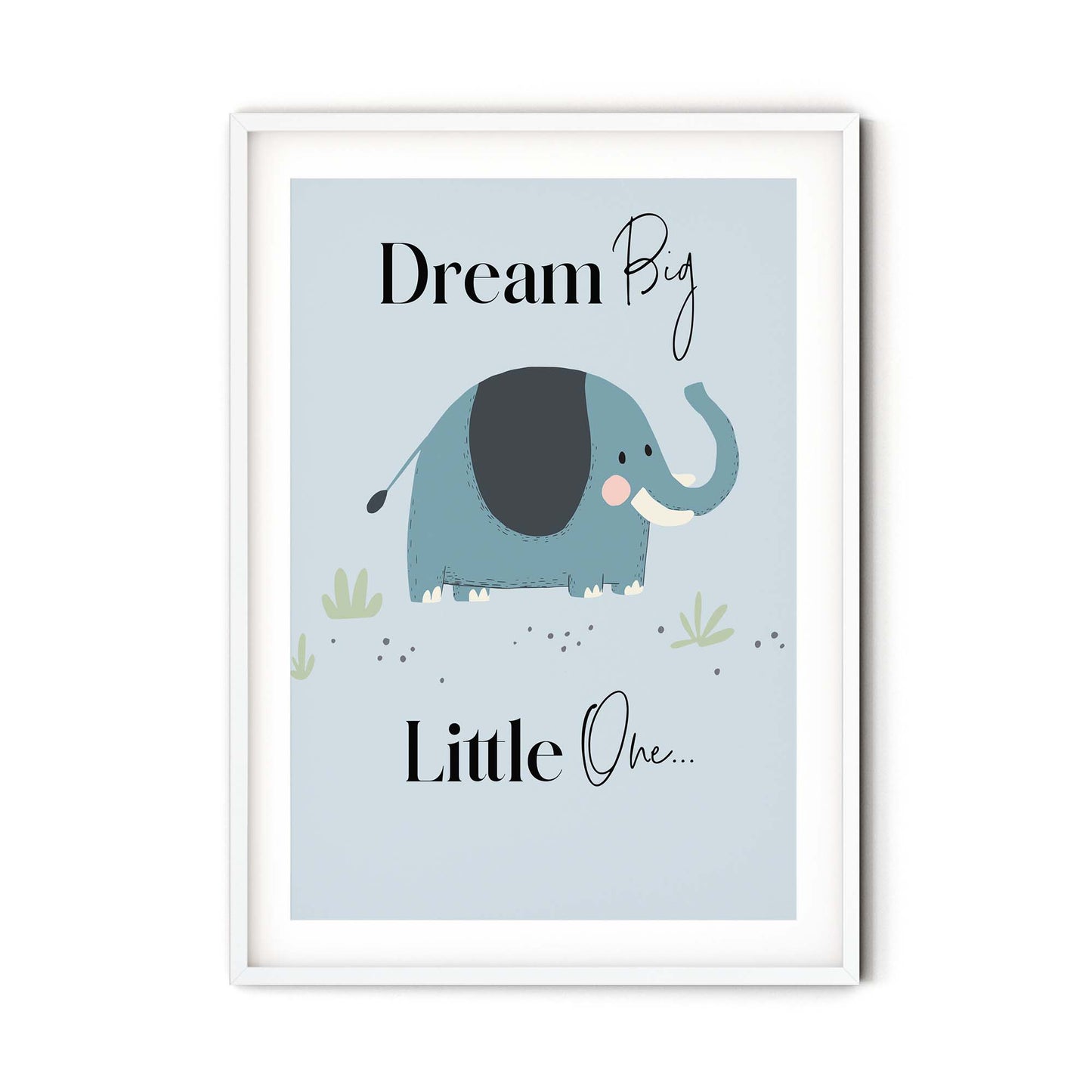 Dream Big Little One | Elephant Personalised Nursery Print
