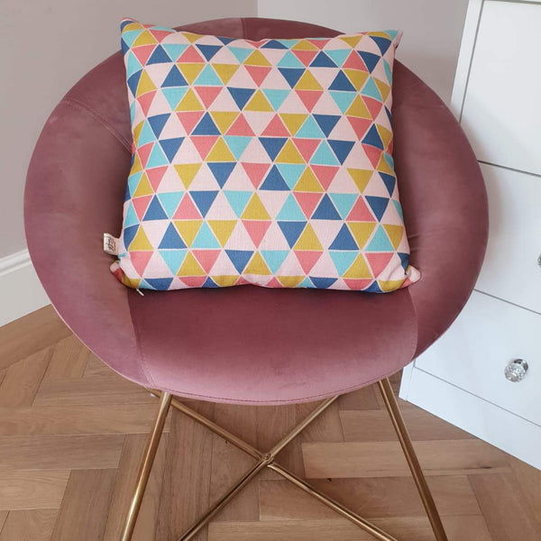 geometric throw pillow, square cushion cover, triangle cushion, unicorn bedroom accessory, scandi decor