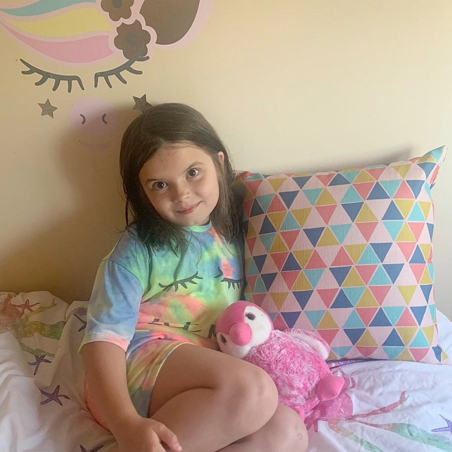 geometric cushion, geometric throw pillow, modern decor, modern throw pillow, art deco pillow, unicorn themed bedroom, multi colour