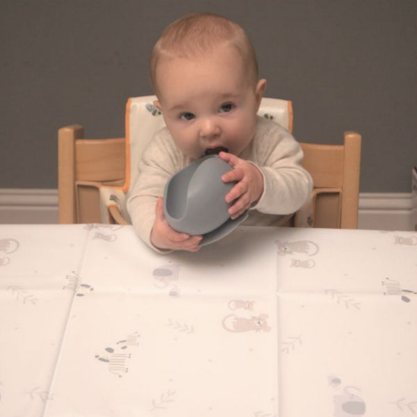 baby weaning, toddler weaning, baby under highchair protector, under chair floor mat