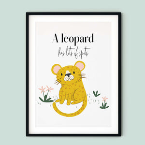Leopard Art Print for Baby Nursery or Childrens Bedroom