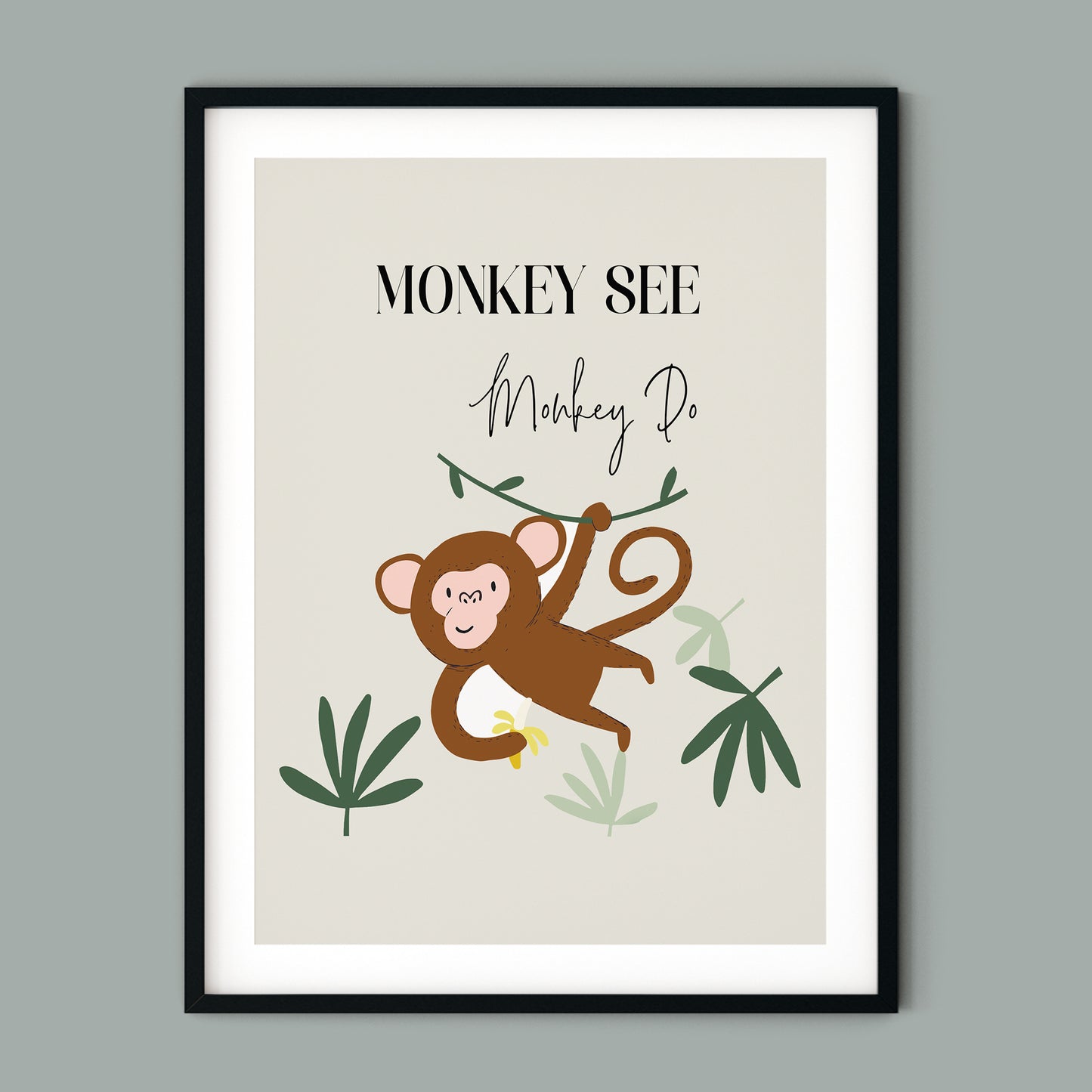 Monkey Art Print for Kids Bedroom