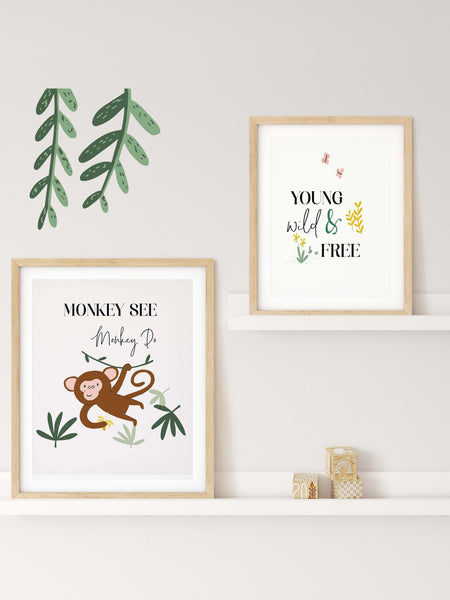 Monkey Art Print for Kids Bedroom