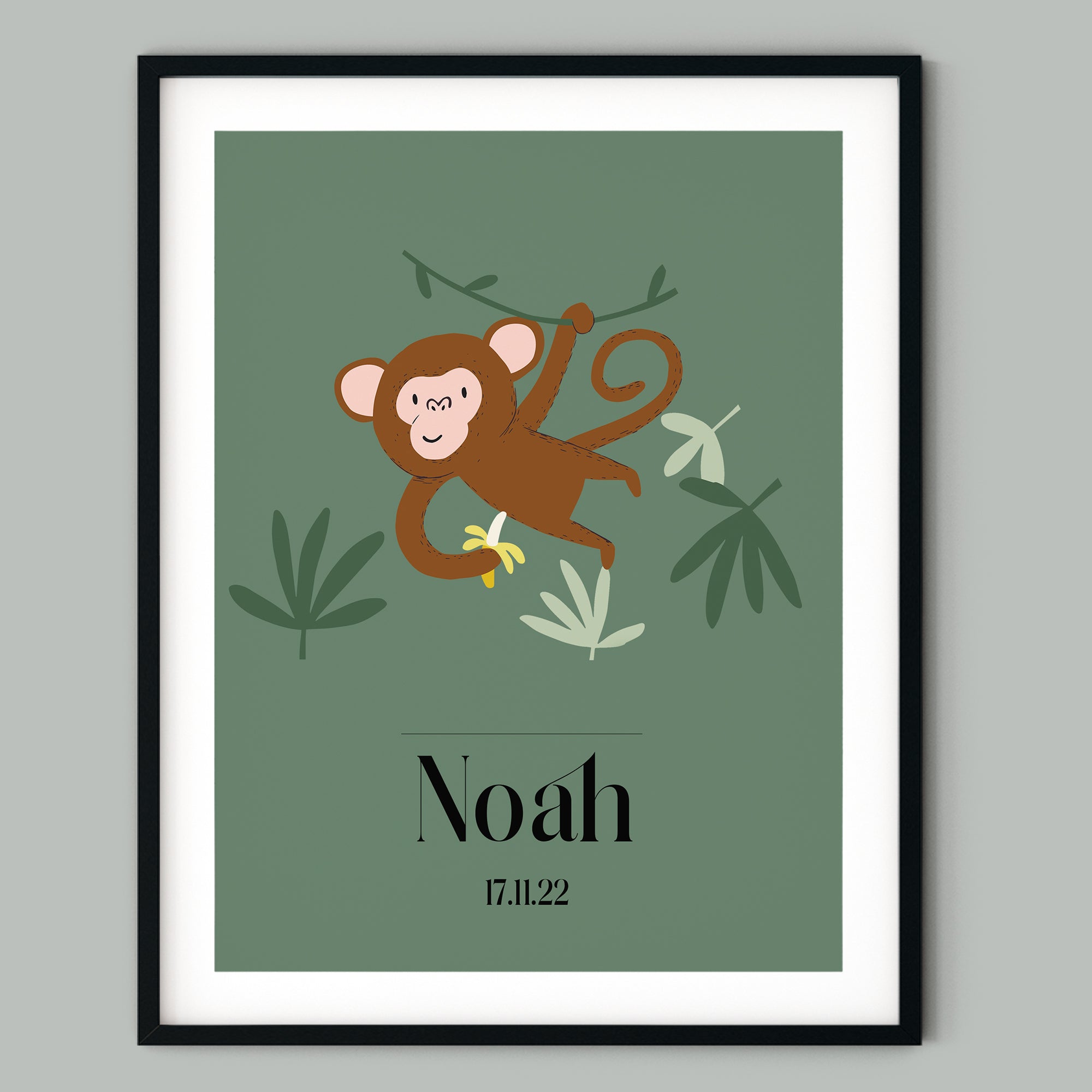 Monkey Art Print for Kids Bedroom