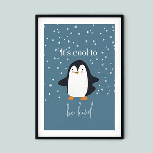 Penguin Art Personalised Print for Kids Bedroom| Penguin Nursery Art Print