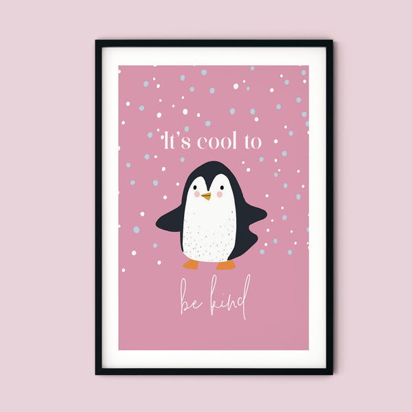 Penguin Art Personalised Print for Kids Bedroom| Penguin Nursery Art Print