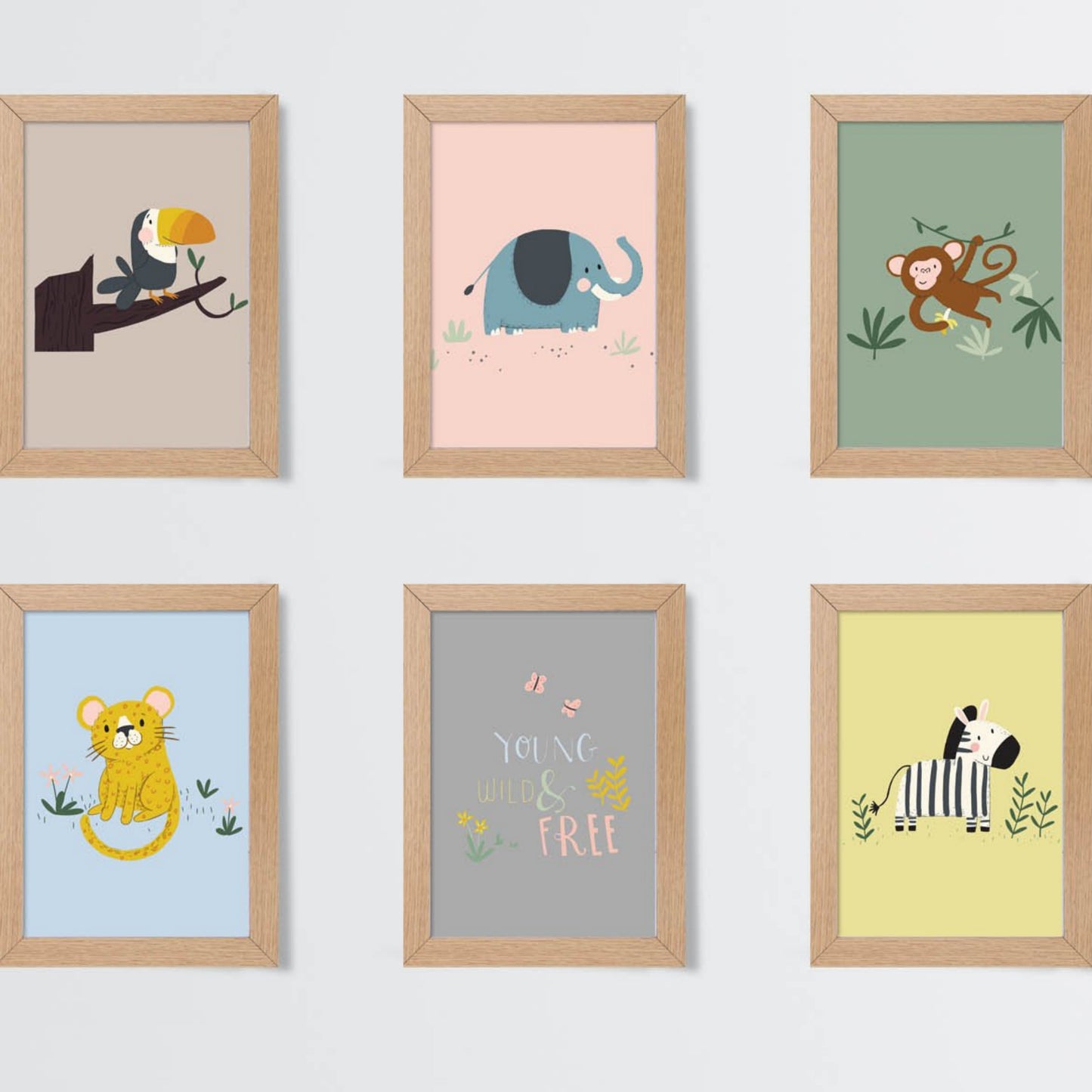 jungle wall art, nursery bedroom, monkey art, zebra wall art, kids bedroom decor, playroom decoration