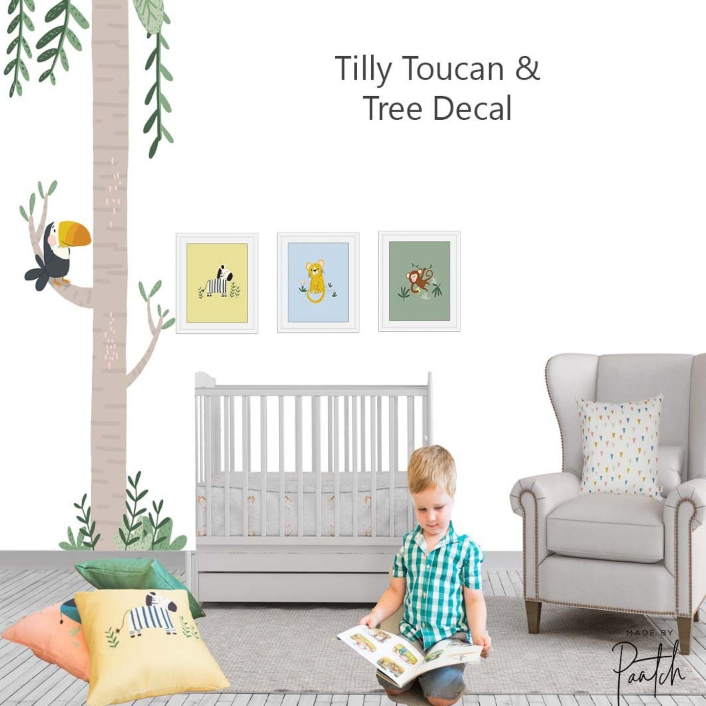 Large Jungle Wall Stickers for Nursery | Safari-Themed Vinyl Decals | Perfect for Baby Room Décor | Full wall effect