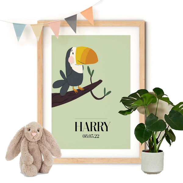 Toucan Nursery Art Print for Jungle Nursery and Kids Bedroom