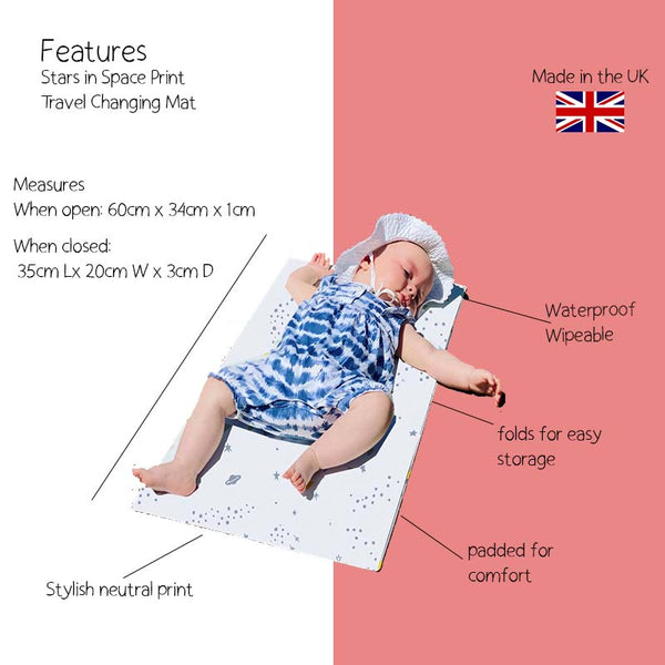 Stars Portable Changing Mat | Padded Mat | Reach For the Stars Edition