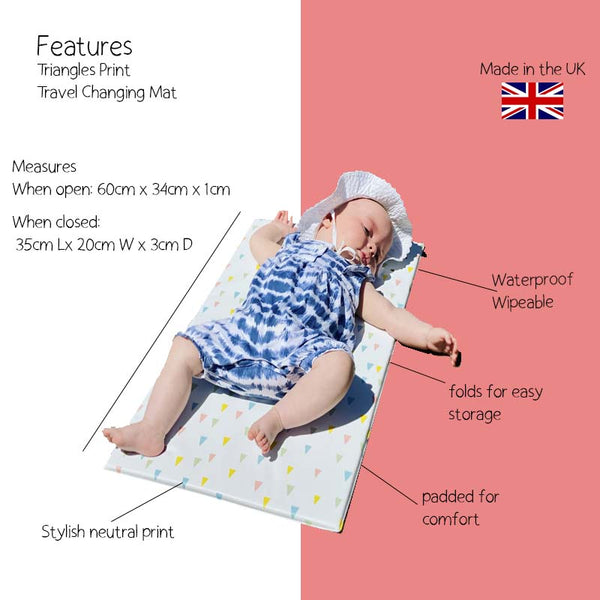 Triangle Print Baby Portable Changing Mat | Young Wild & Free Safari Edition