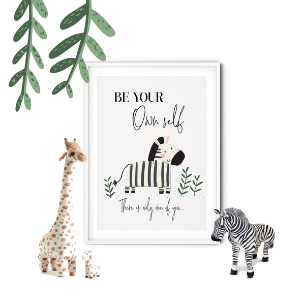 Zebra Wall Art Prints for Nursery and Kids Bedroom