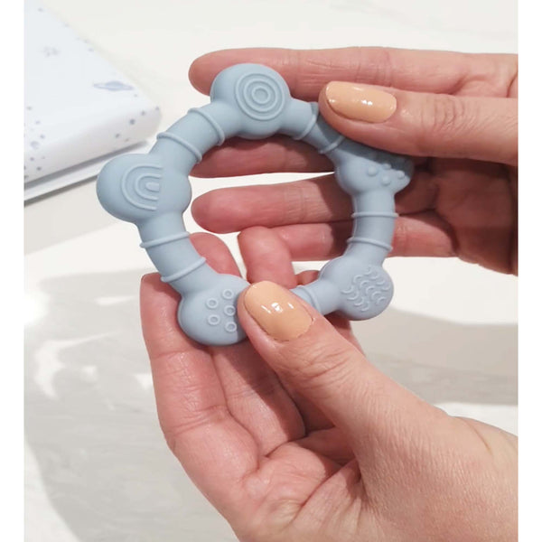 Dusty Blue Unisex Baby Teether Soother | Made By Paatch