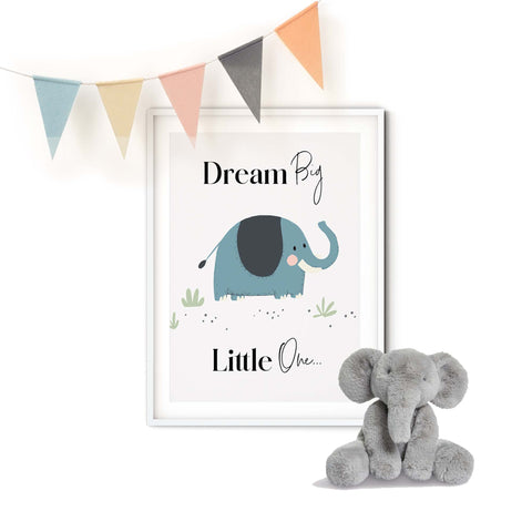 Dream Big Little One | Elephant Personalised Nursery Print