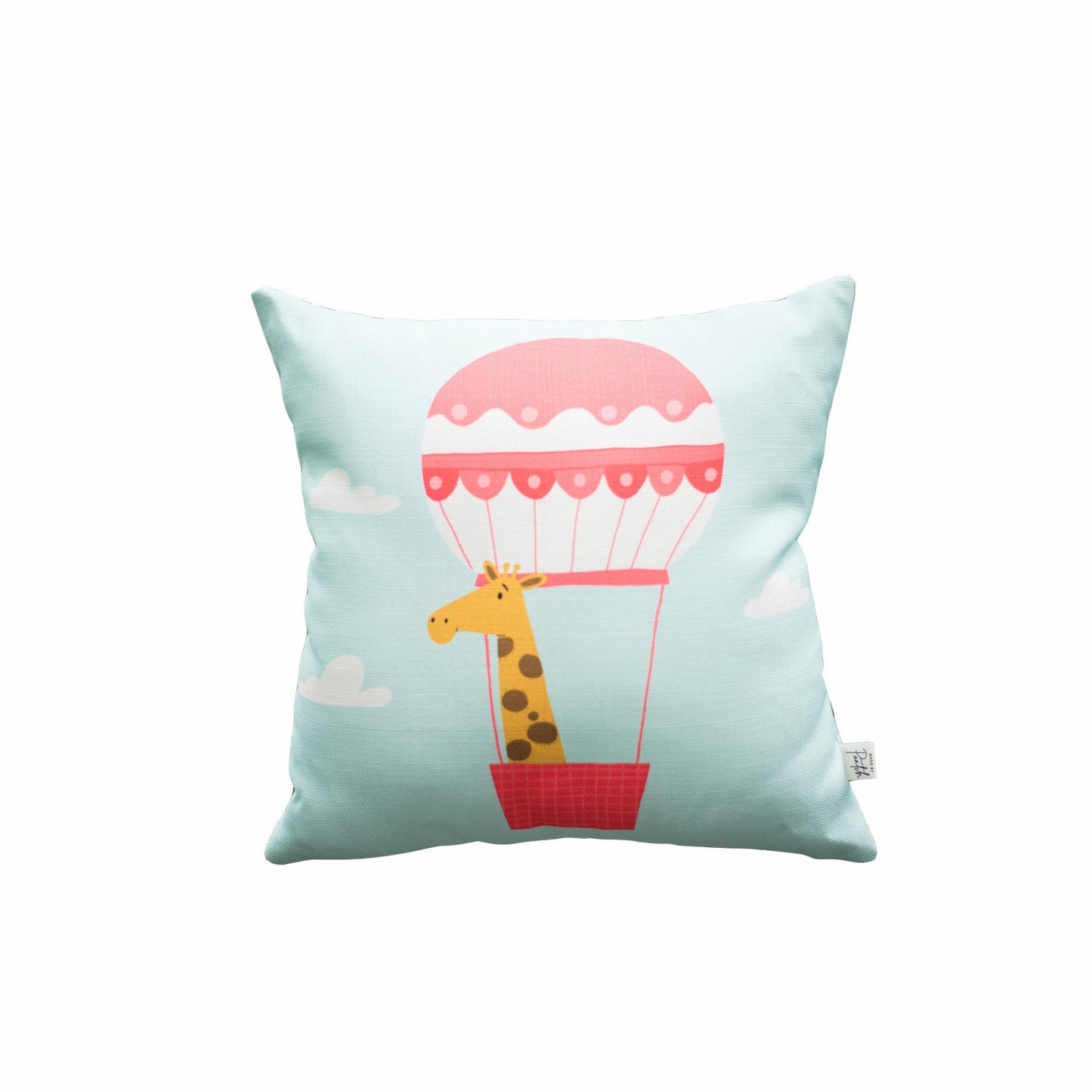 Giraffe Hot Air Balloon Cushion Cover | Safari Nursery Decor Pillow