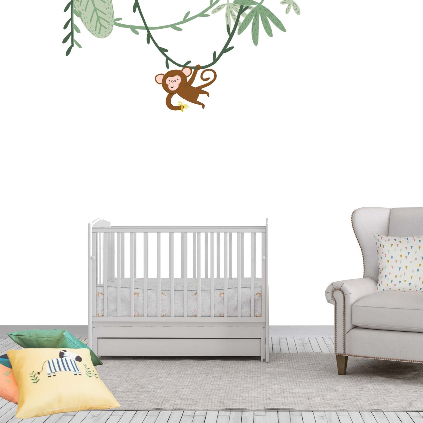 Large Jungle Wall Stickers for Nursery | Safari-Themed Vinyl Decals | Perfect for Baby Room Décor | Full wall effect