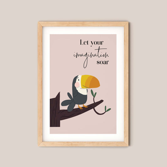 Toucan Nursery Art Print for Jungle Nursery and Kids Bedroom